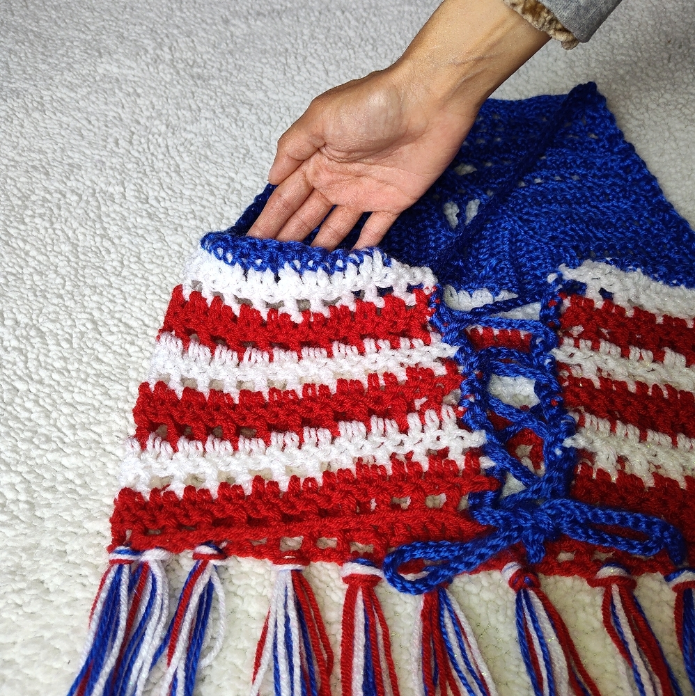Crochet handmade 4th of July halter top - Picture 3 of 10